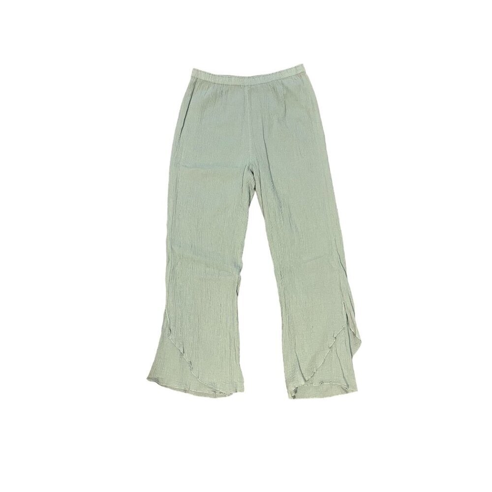 Soft Surroundings Cotton Gauze Pants Sage Green Size Small Lagenlook Comfortable